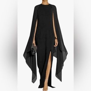 MAYFASEY Flare Sleeve Formal Evening Gowns Maxi Dress